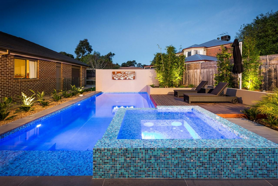 Install the best design landscaping around a swimming pool